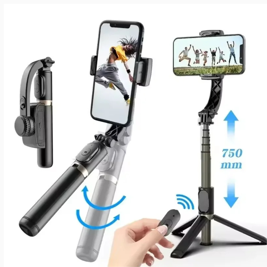 Bluetooth selfie stick with motion stabilization