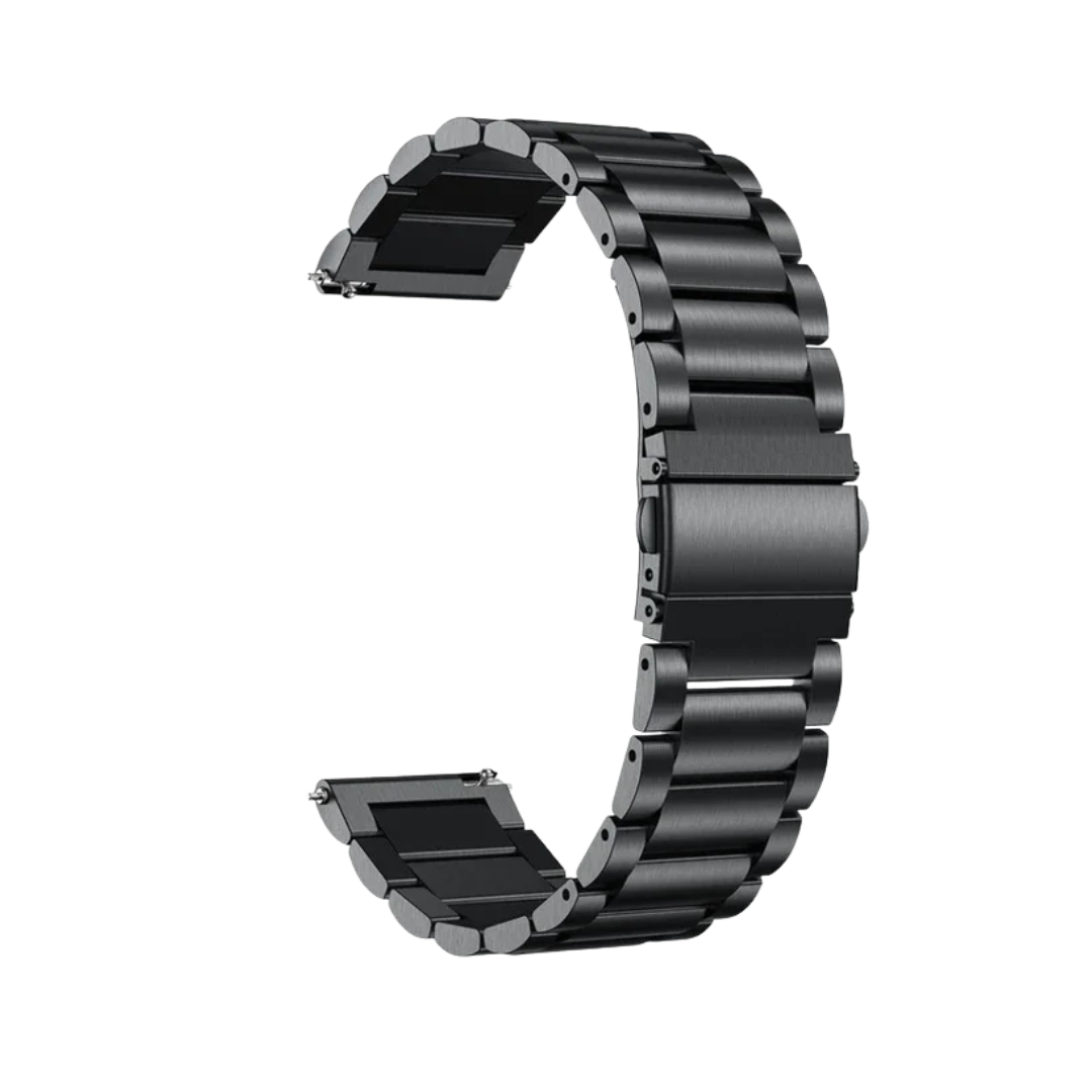 Black metal 22mm watch strap