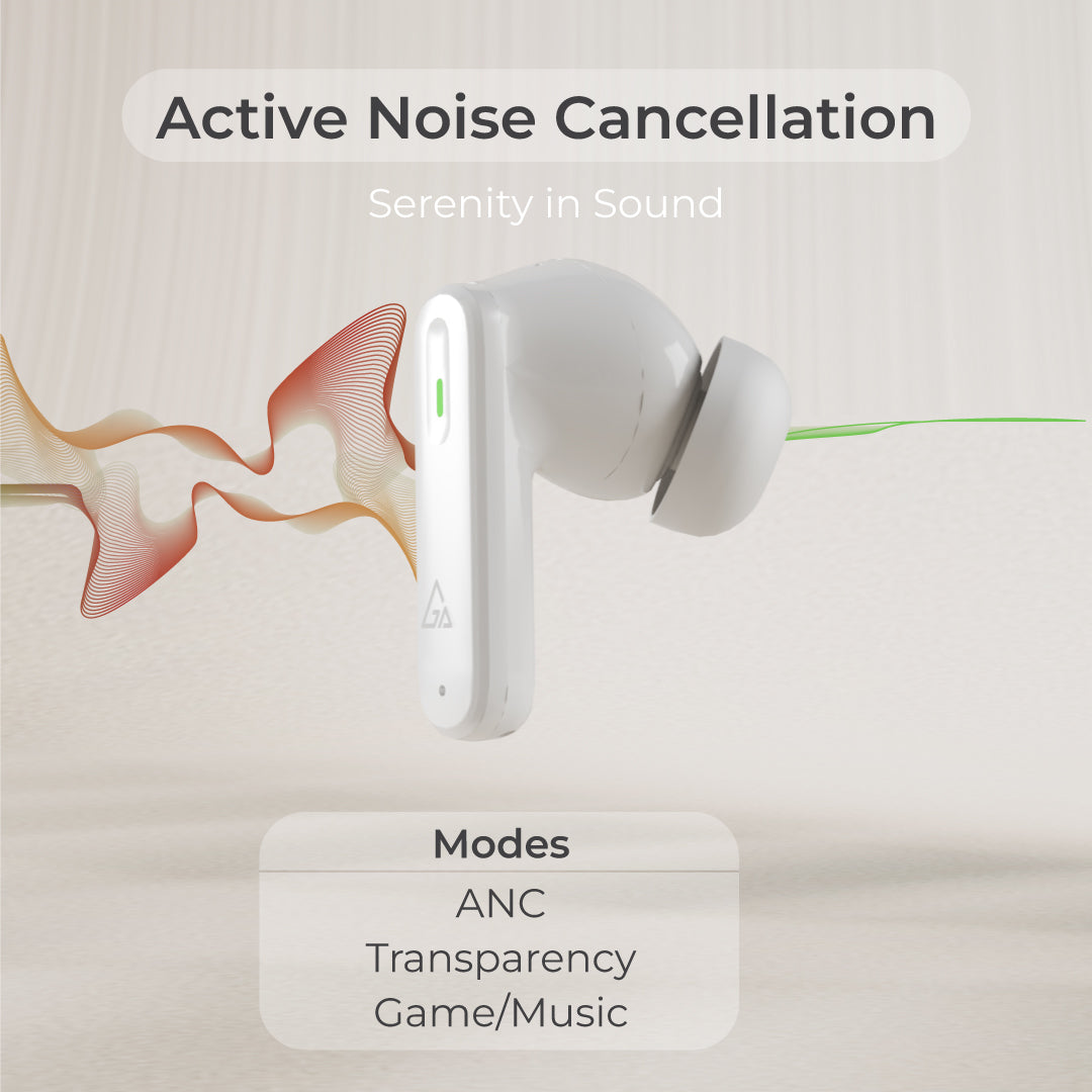 Active Noise Cancellation Earbuds Price in Nepal White