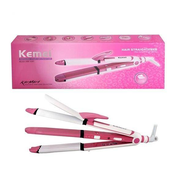 Kemei 3 In 1 Professional Cum Curler And Crimper Hair Straightener - KM-1291 most trending product and loved by women - Brother-mart