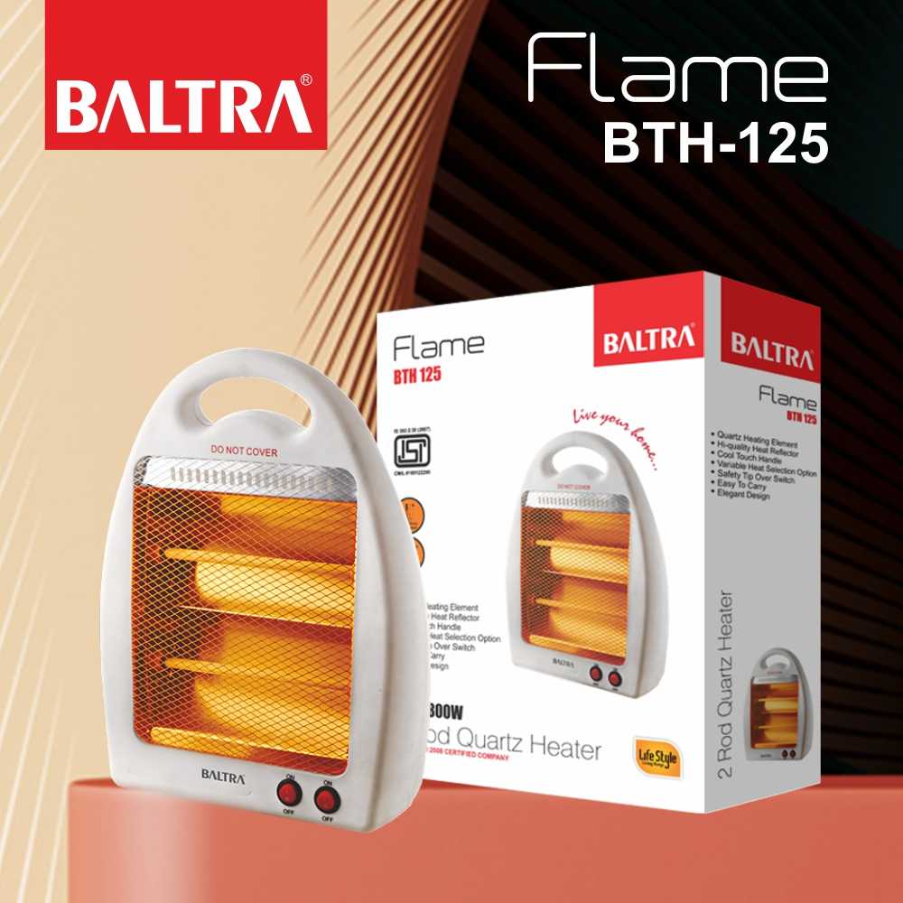 explore BALTRA FLAME 800W Quartz Heater 1 Year Warranty- Brother-mart