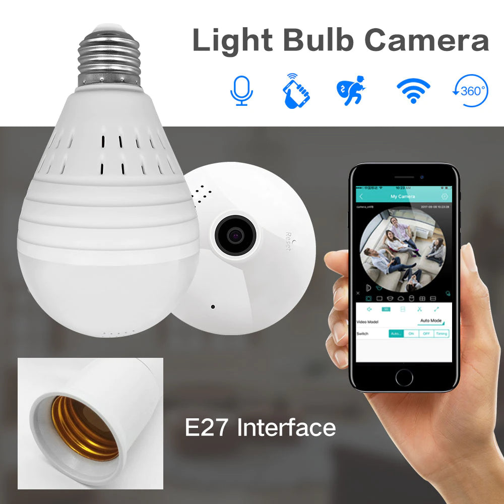 HD 1080P WiFi Mini Camera V380 VR Fisheye Camera Smart Home Security CCTV Camera - Brother-mart