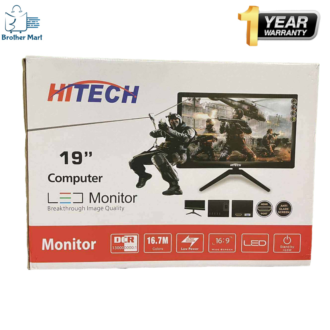 Hitech LED Computer  Monitor 19"  Inch  Quality and Design - Brother-mart