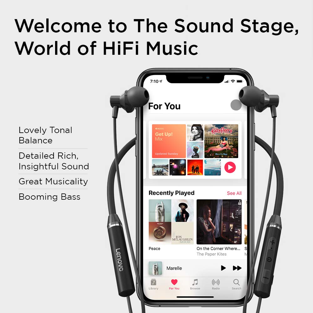 Lenovo HE05 Wireless Bluetooth 5.0 in-Ear Neckband Earphones with Mic - Brother-mart