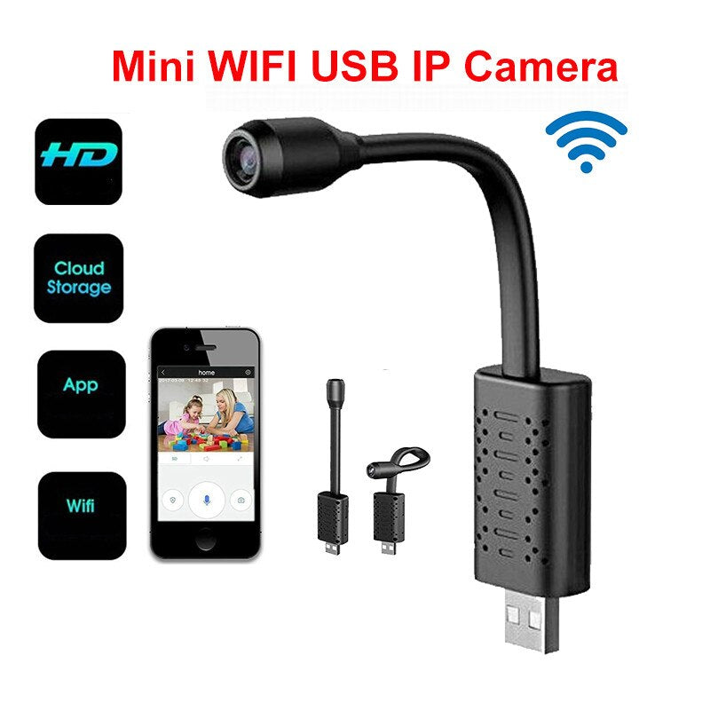 Mini USB Hidden Camera, Spy WiFi Security Camera HD Wireless Body Cam with USB - Brother-mart