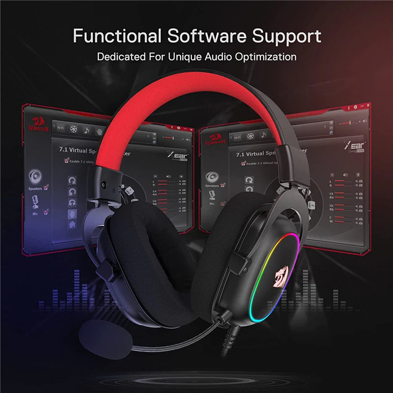 Redragon H510 Zeus Wired Gaming Headset, 7.1 Surround, with Microphone - Brother-mart