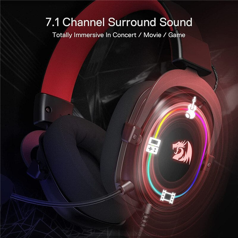 Redragon H510 Zeus Wired Gaming Headset, 7.1 Surround, with Microphone - Brother-mart