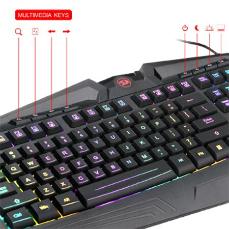 Redragon K503 RGB Gaming Keyboard 12 dedicated Multimedia Keys - Brother-mart
