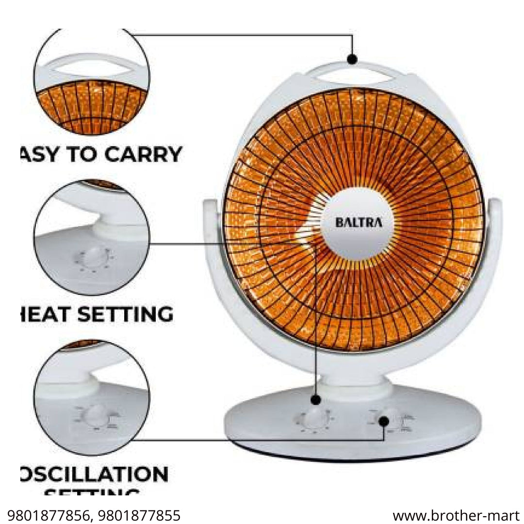 Baltra Sun Heater BTH-136/ Oscillating Halogen  Oscillating  Halogen Room Heater - Brother-mart