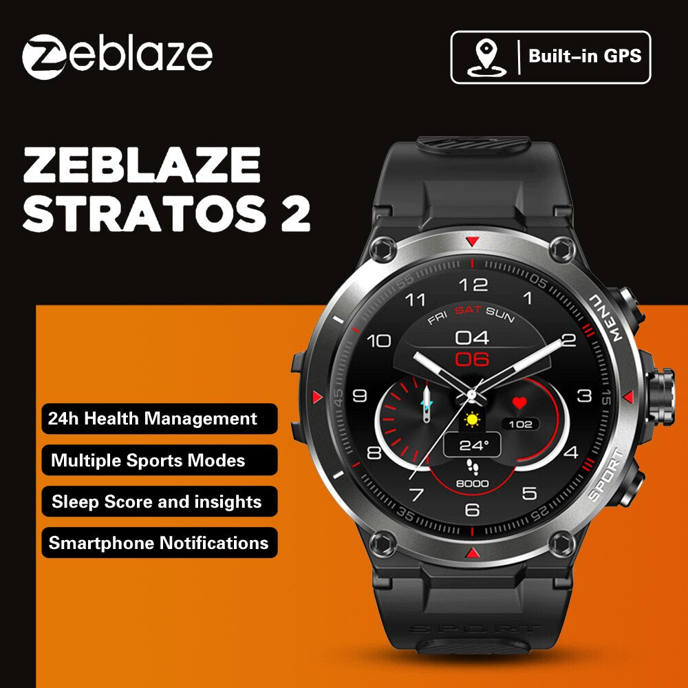 Zeblaze Stratos 2 GPS In-Built Smartwatch AMOLED Display