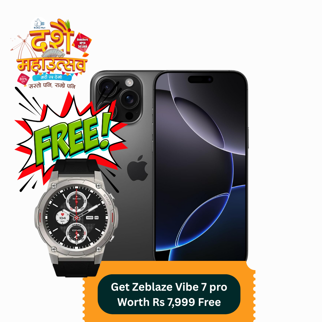 Win Zeblaze Vibe 7 pro with Apple 16 Pro Max 