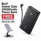 Shop Latest Anker Zolo Powerbank Get Free WiWu Stand Free