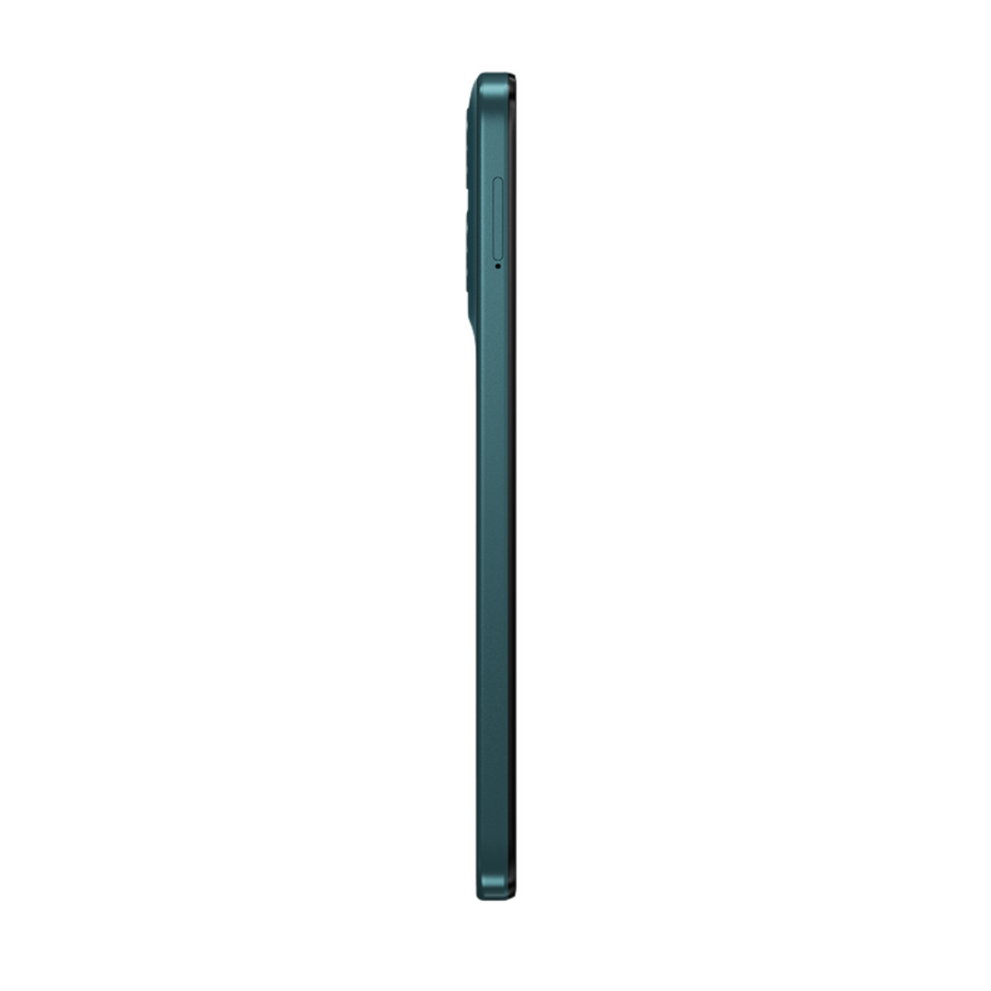 Motorola G05 Forest Green – side profile highlighting thickness.

