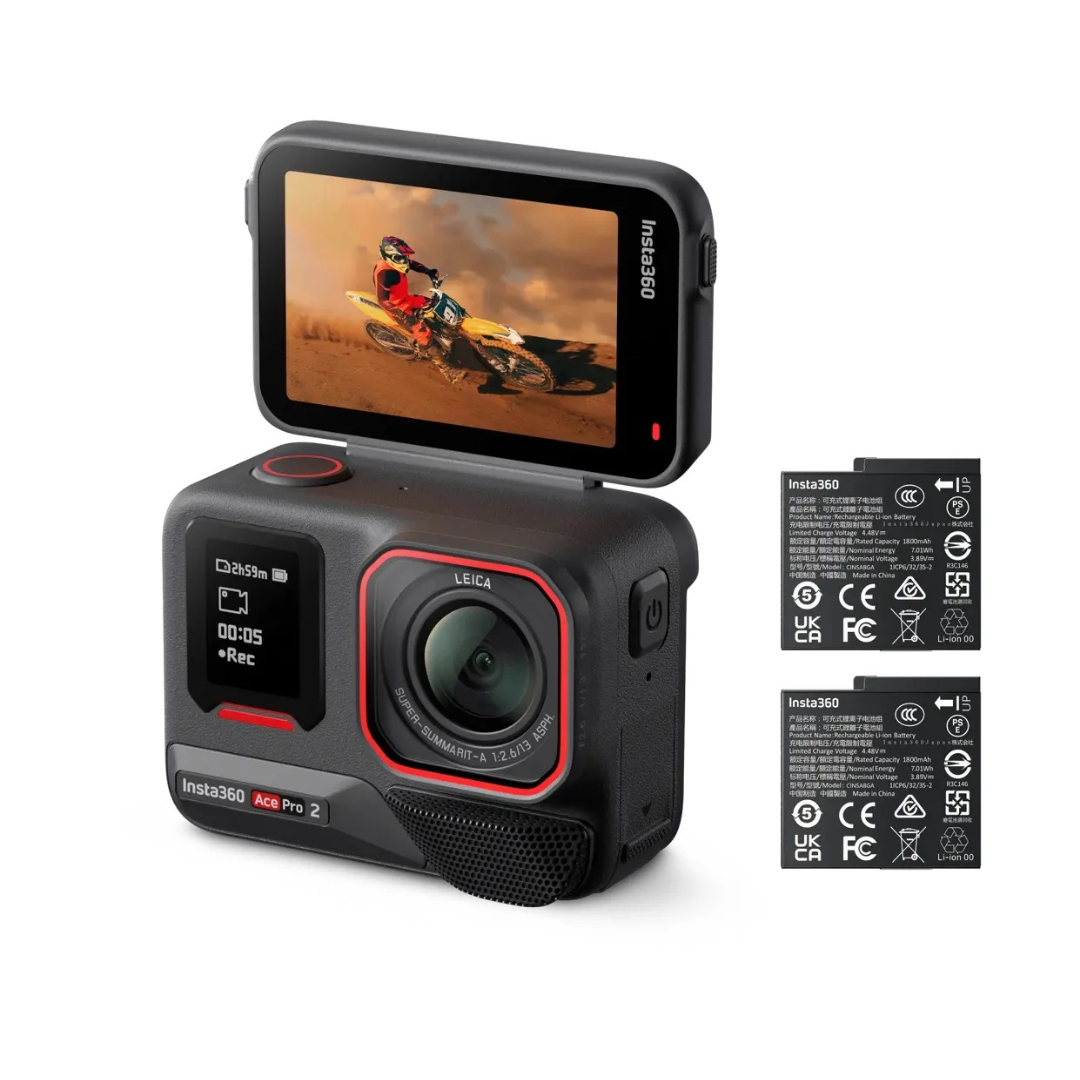 Shop Now Insta360 Ace Pro 2 waterproof action camera up to 12 meters without case, ideal for swimming, snorkeling, travel videos and outdoor content creation