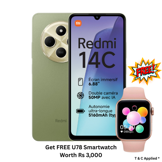 FREE U78 Smartwatch With Redmi 14C 