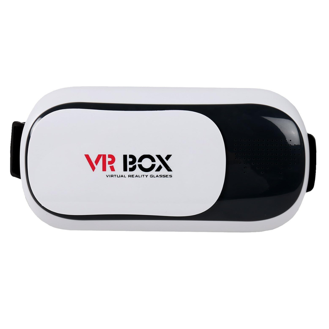 Shop VR Box 2nd gen virtual reality headset featuring 42mm spherical resin lenses for clear 3D visuals and comfortable smartphone VR viewing