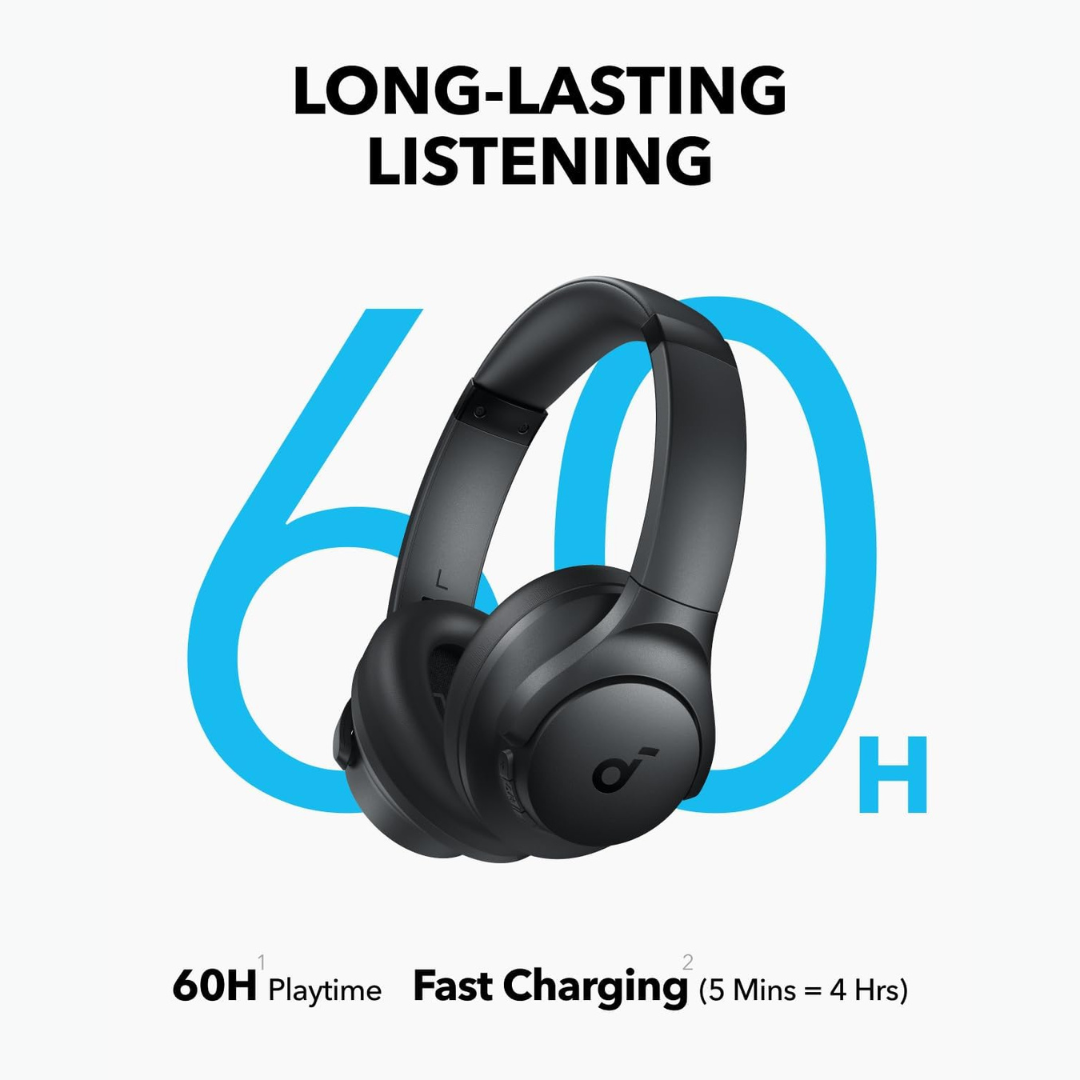Shop now Soundcore Q11i Over Ear Bluetooth Headphones with fast charging, detachable cushions, remote volume controls and Hi-Res wired mode for crystal clear audio.