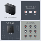 Get  CMF 100W GaN charger black color compact design for office home and travel use