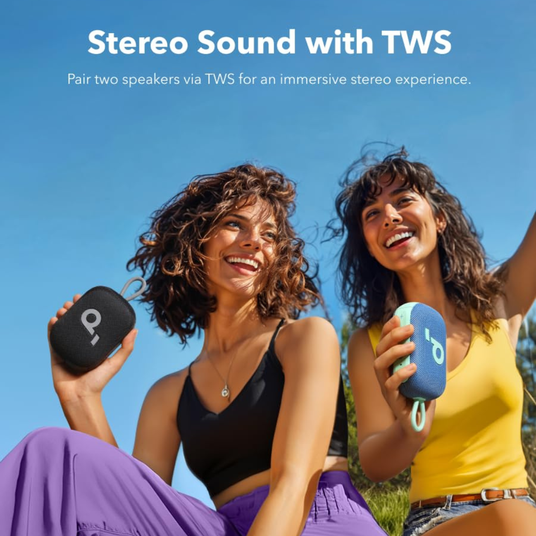 Shop now Soundcore Select 4 Go travel-sized wireless speaker with powerful bass durable waterproof construction for daily outdoor use