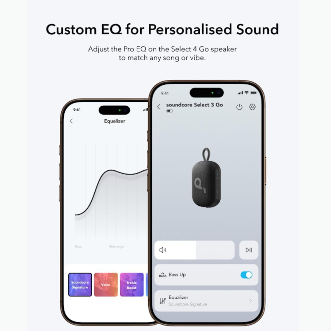 Shop now Soundcore Select 4 Go wireless portable speaker with Bluetooth 5 connectivity 30m range waterproof design for outdoors