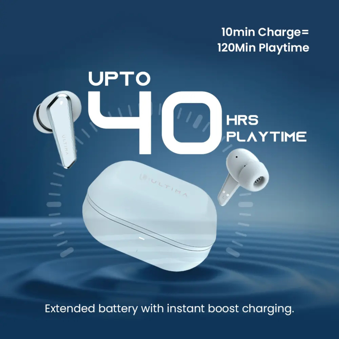 Shop now Ultima Boom X1 Pro earbuds premium audio quality and long lasting battery backup