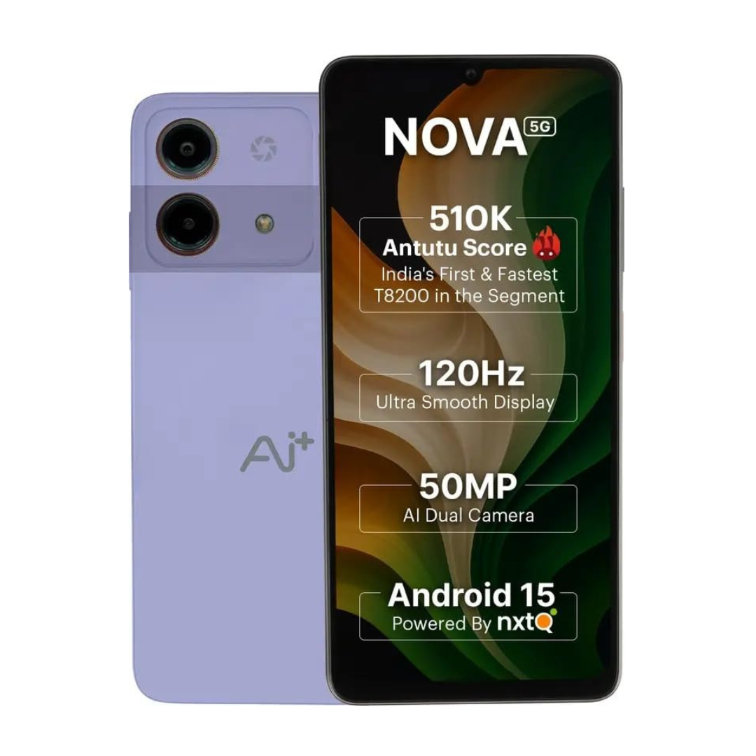Shop AI+ Nova 5G mobile phone with 50MP AI dual rear camera and crystal clear photography experience