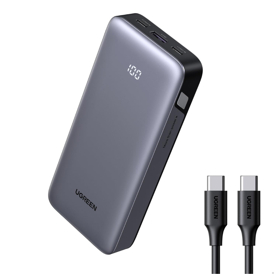 Shop now UGREEN Nexode 20000mAh 30W PD power bank with dual USB C ports and LED display in Nepal