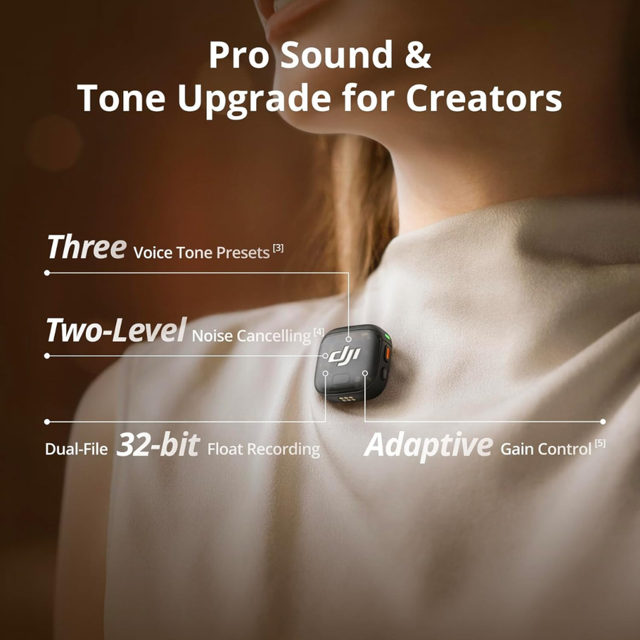 Shop now DJI Mic 3 dual transmitter wireless mic for YouTube creators vloggers and content production