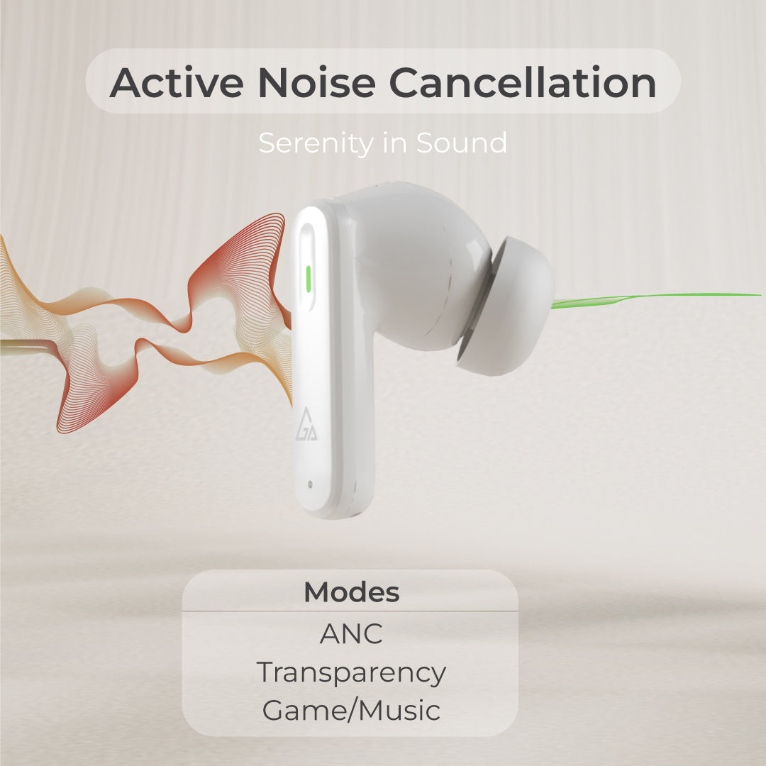 Active Noise Cancellation Earbuds Price in Nepal White 