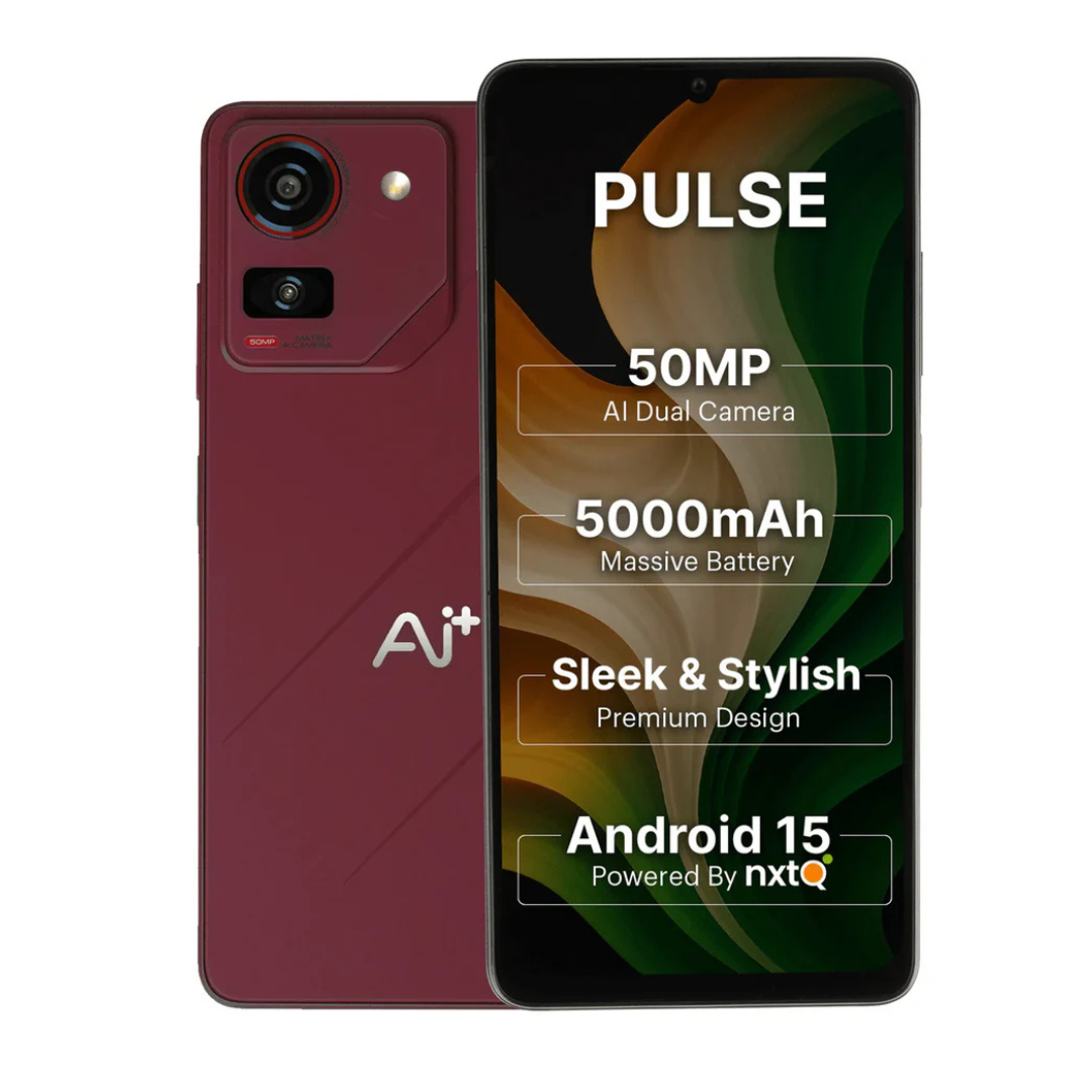 Buy Now Ai+ Pulse Android 15 smartphone with long lasting 5000mAh battery for all day usage