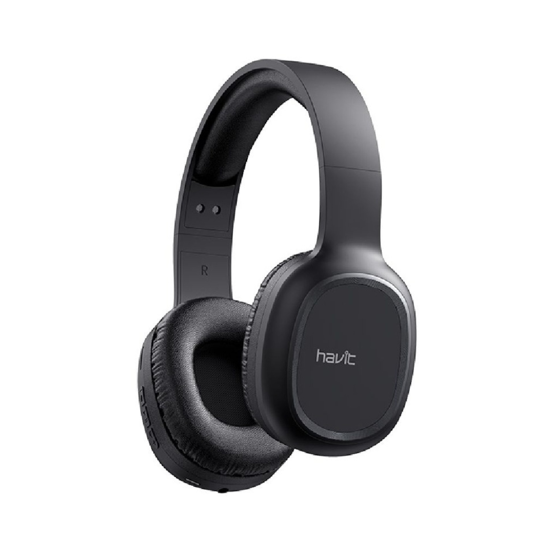 Shop now Havit H2590BT pure bass Bluetooth headphone with 300mAh long battery FM radio AUX mode and adjustable fit for comfort