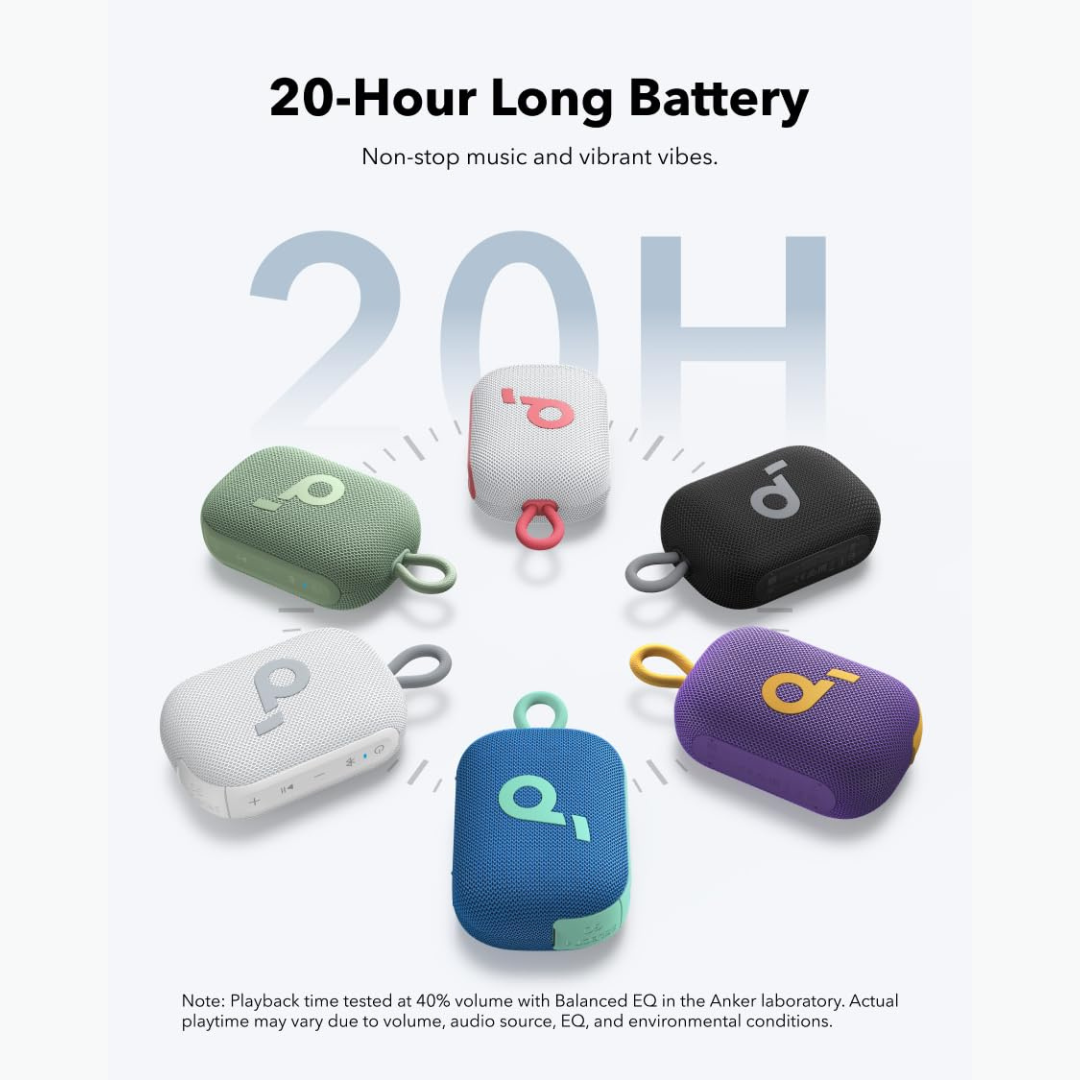 Buy now Soundcore Select 4 Go ultra compact Bluetooth speaker with deep bass waterproof rugged body for shower and home use