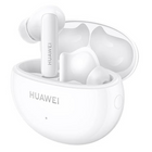 Close-up of Huawei FreeBuds 5i Ceramic White earbuds with glossy finish.


