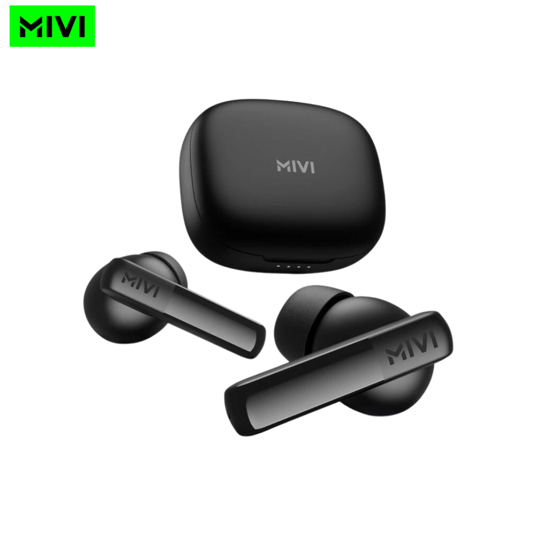 Mivi DuoPods T20 AI ENC Earbuds Call Clarity & Long -Lasting Battery Black
