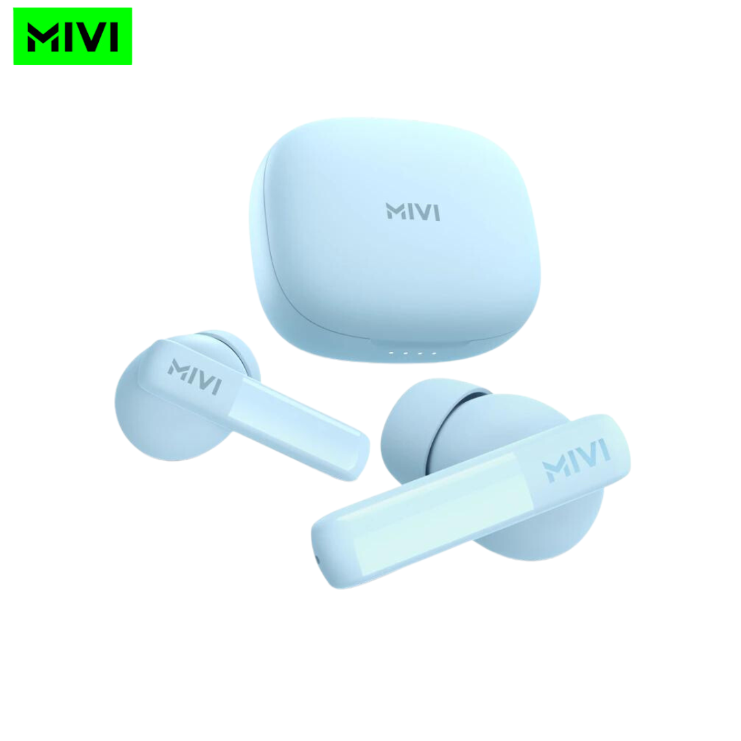 Mivi DuoPods T20 AI ENC Earbuds Call Clarity & Long -Lasting Battery Blue Color 