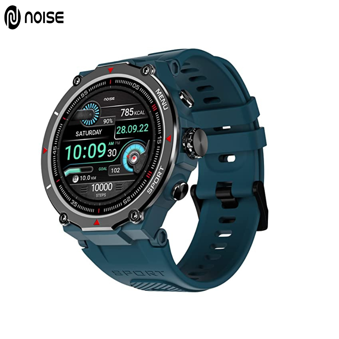 NoiseFit Force Rugged Round Dial Bluetooth Calling Smartwatch 1.32' HD Screen Crown 7 Days Battery 200 + Watch Faces