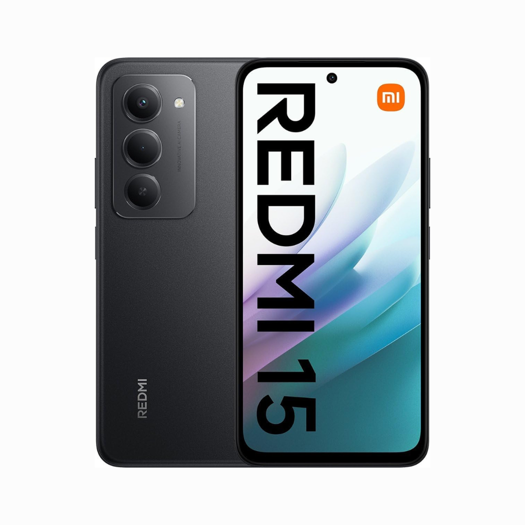 Redmi 15 smartphone with brand logo on a white background-brothermart
