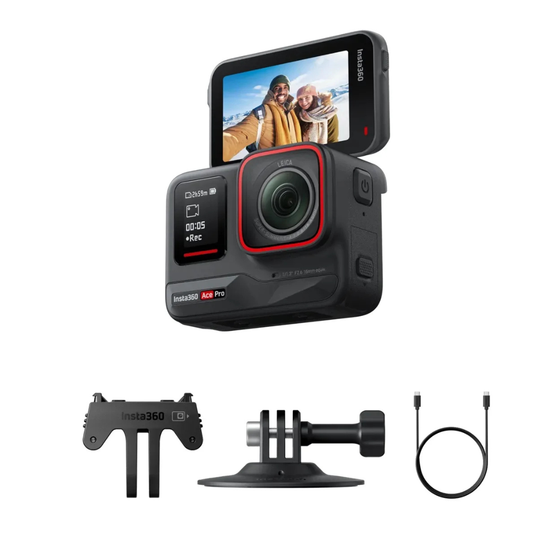 Get Insta360 Ace Pro professional action camera with flip-up touchscreen for easy vlogging