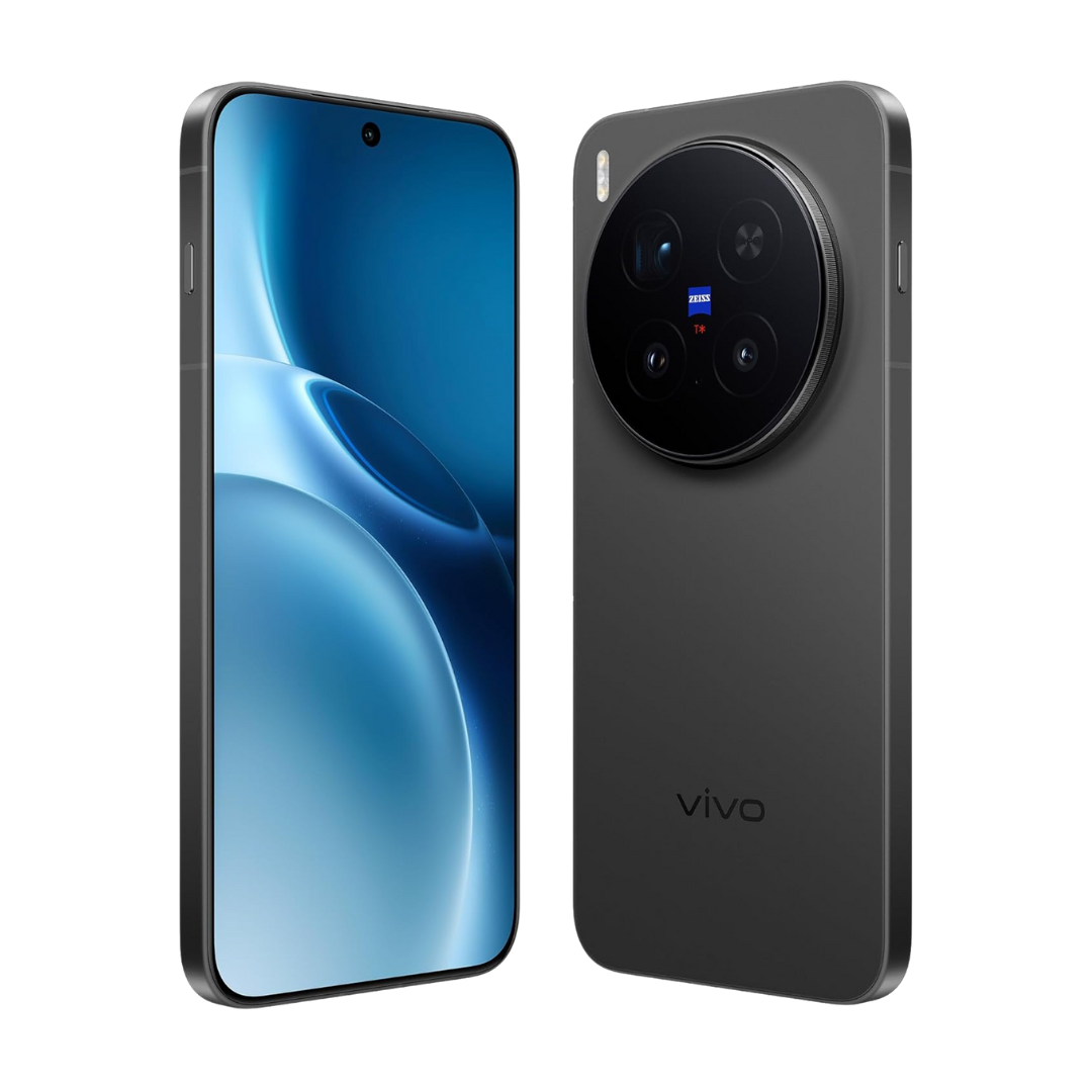 Buy Now vivo X300 Pro 5G Elite Black smartphone showing 200MP ZEISS APO telephoto camera 50MP gimbal main camera and premium flagship design