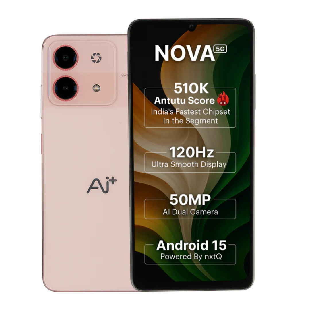 Get latest AI+ Nova 5G Android 15 phone with dual 5G SIM support for fast internet and seamless streaming