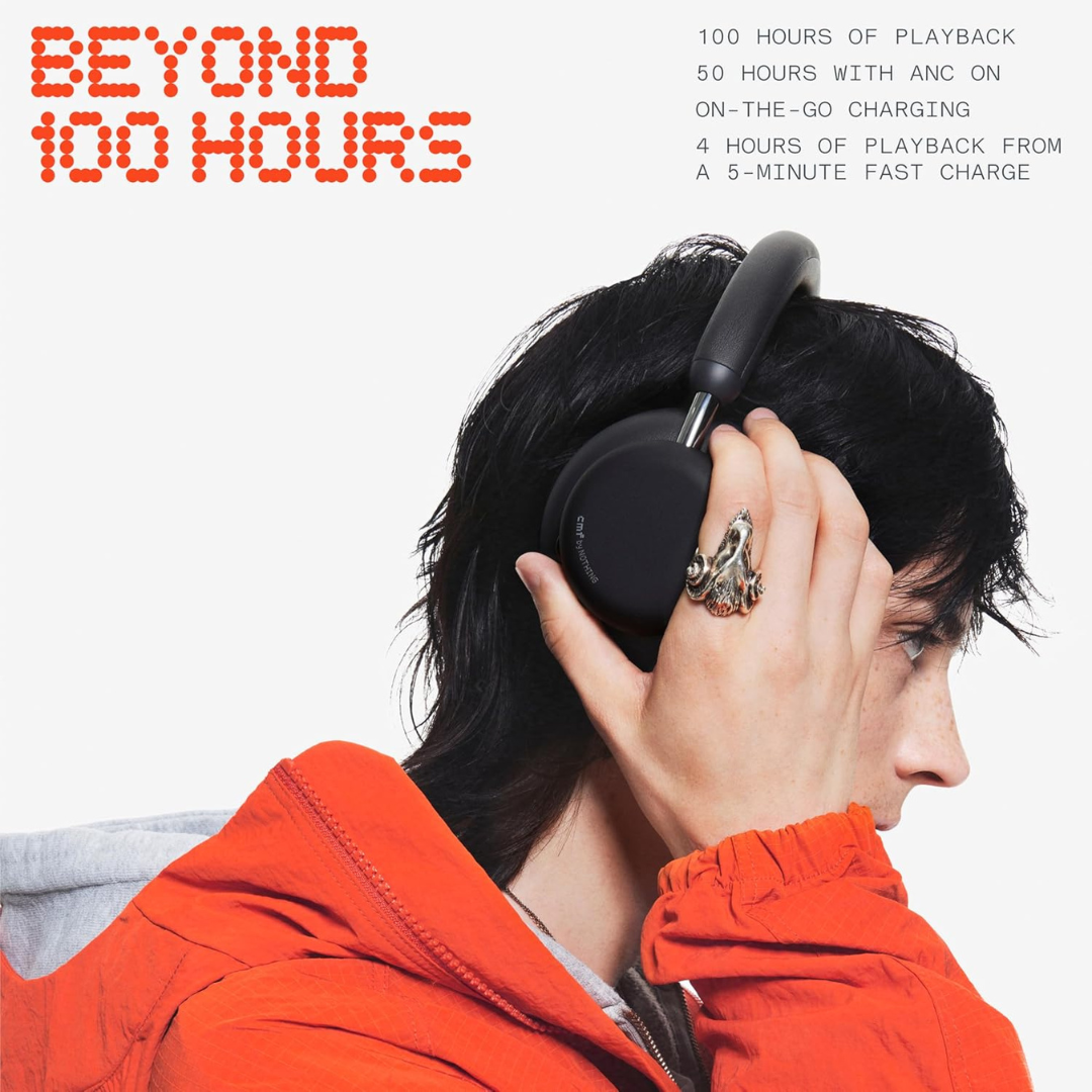 Buy now CMF Headphone Pro ANC headphones with all day battery performance