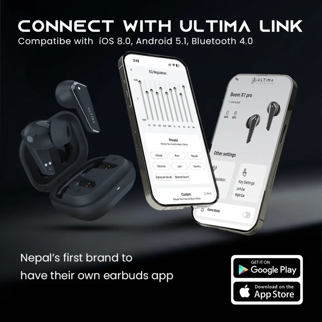 Get Ultima Boom X1 Pro ENC earbuds optimized for crystal clear communication during calls