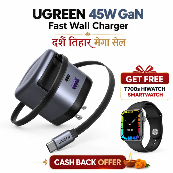Get Free Smartwatch with UGREEN 45W GaN Charger