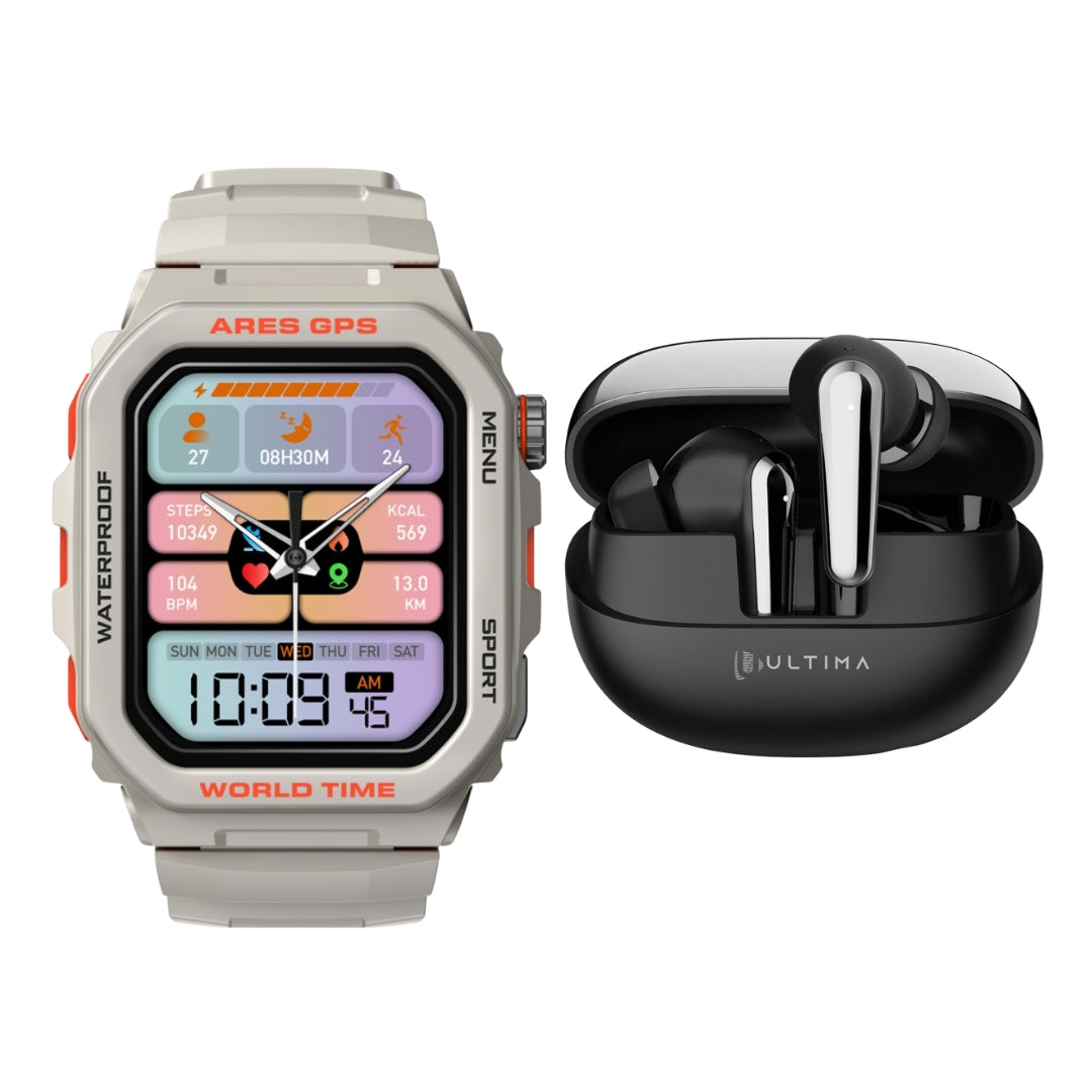 Zeblaze Ares GPS GPS enabled smartwatch and Ultima earbud Combo Price