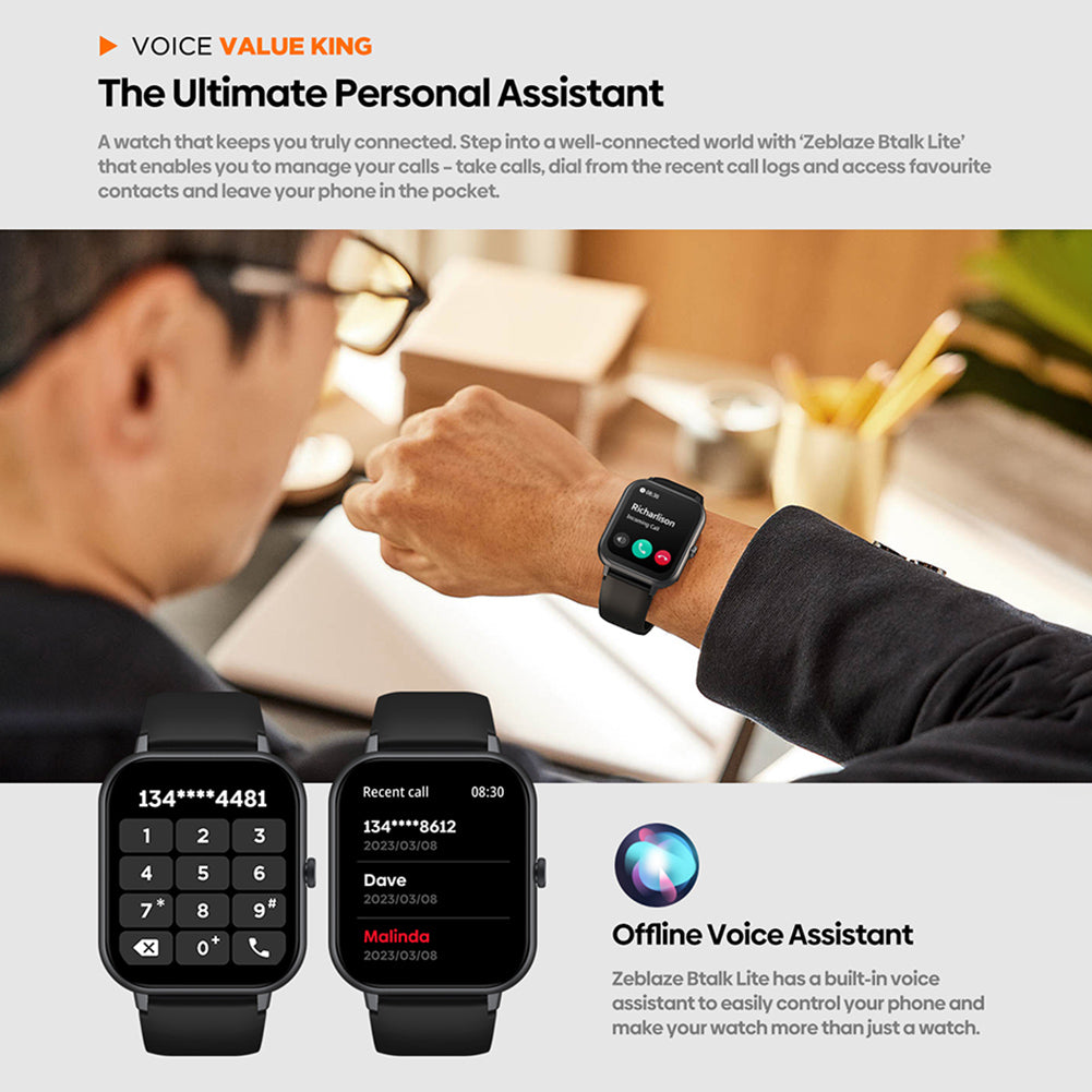 Zeblaze Btalk Lite Bluetooth Calling Smart watch 24H Health Monitor 