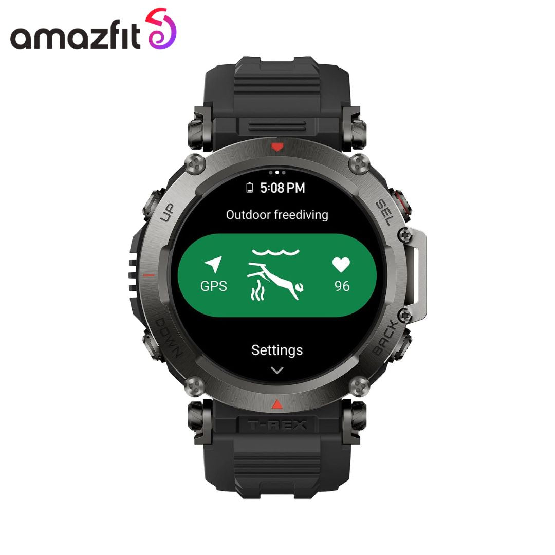 Amazfit T-Rex Ultra Smart Watch for Men, 20-Day Battery Life, 30m Freediving, Dual-Band GPS & Offline Map Support, Mud-Resistant & 100m Water-Resistant, Military-Grade Outdoor GPS Sports Watch