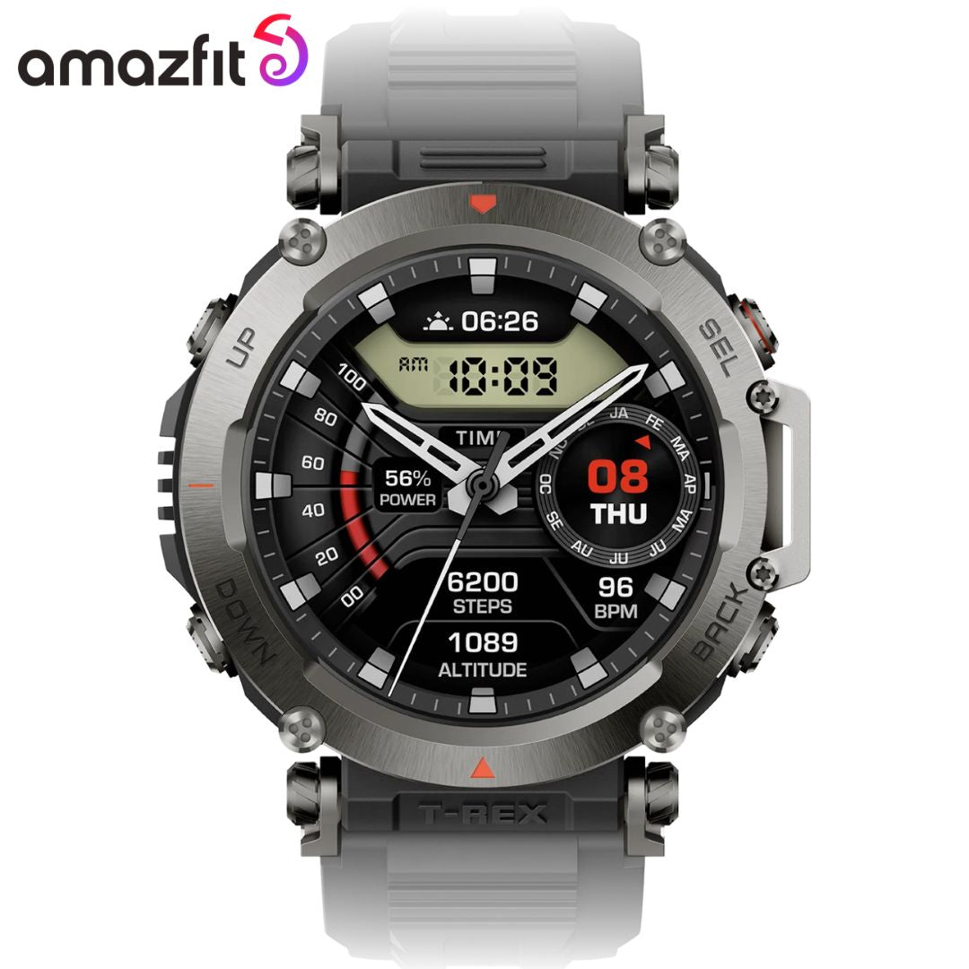 Amazfit T-Rex Ultra Smart Watch for Men, 20-Day Battery Life, 30m Freediving, Dual-Band GPS & Offline Map Support, Mud-Resistant & 100m Water-Resistant, Military-Grade Outdoor GPS Sports Watch