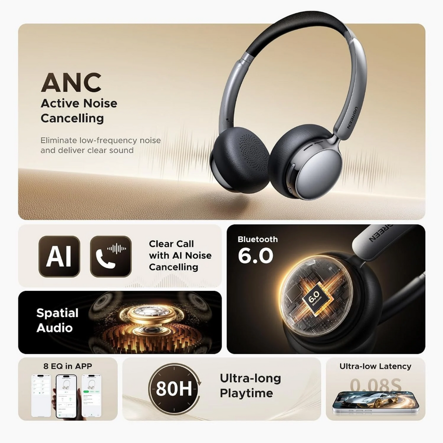Get Bluetooth 6.0 headphones with 25dB Active Noise Cancellation and 80 hour playback in Nepal