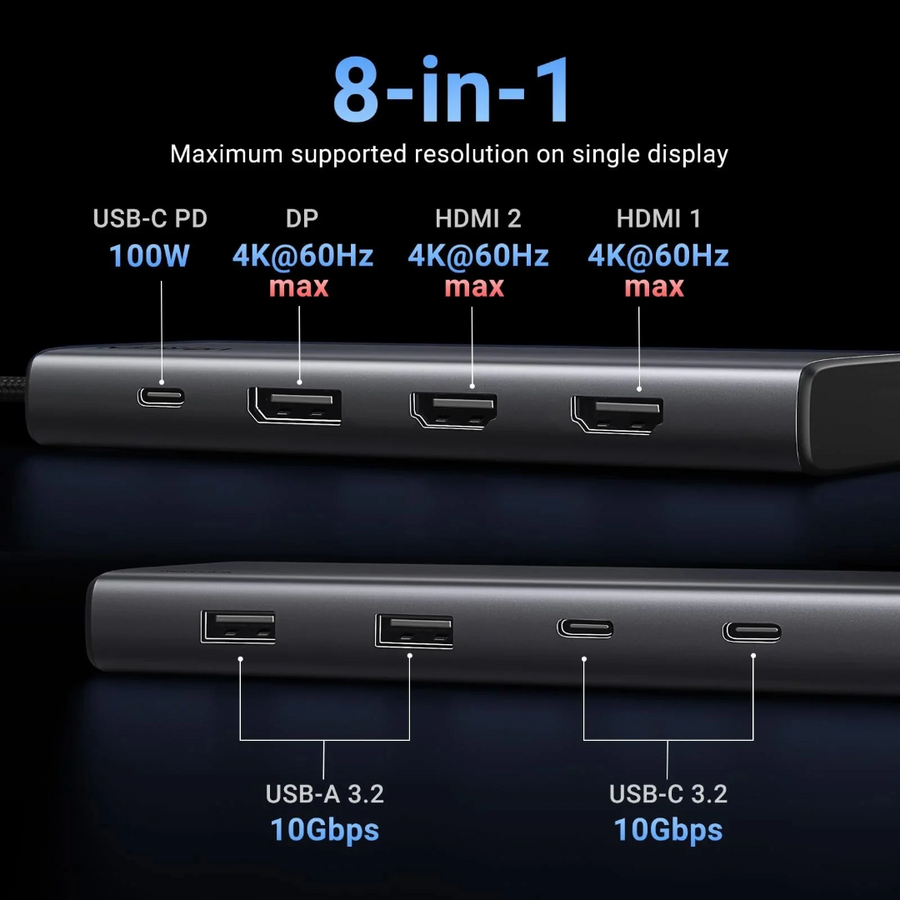 Shop Now UGREEN Revodok Pro 8 in 1 USB C Hub Docking Station Nepal