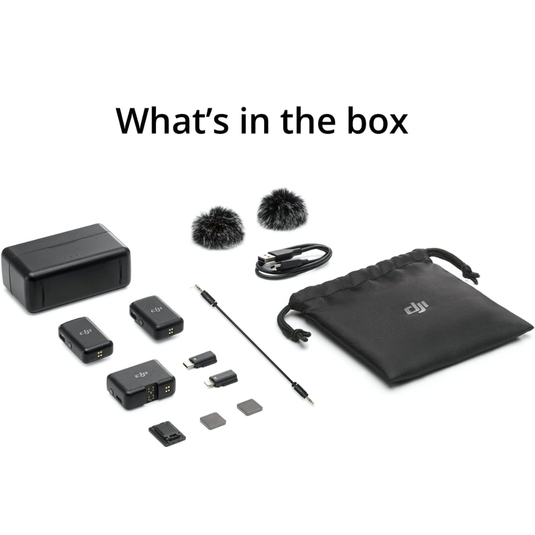 Buy now DJI Mic 2 premium wireless microphone delivering clear voice recording with 24 bit audio quality ideal for cameras smartphones and computers